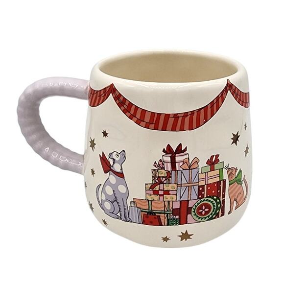 NEW Cath Kidston Christmas Presents Cat Dog Twisted Handle Billie Coffee Tea Mug - Picture 1 of 7